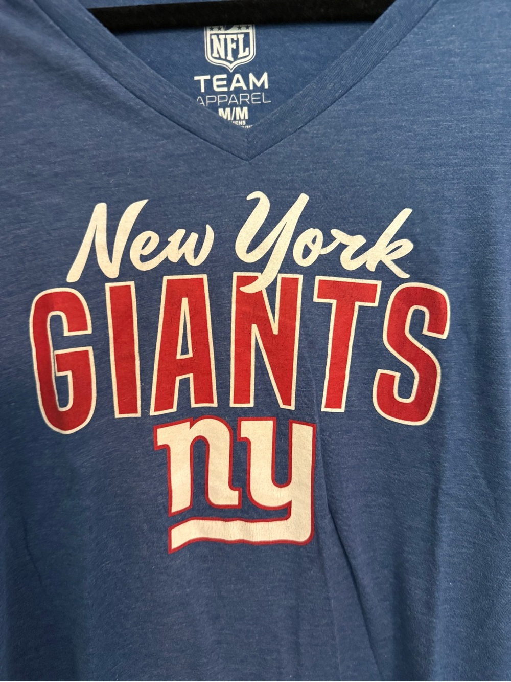 NFL Blue New York Team Apparel V-Neck Tee